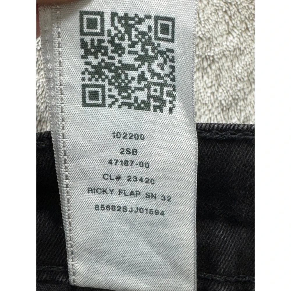 True Religion Mens Ricky Relaxed Straight Flap Pocket Black Jeans 28 Meas: 29x32